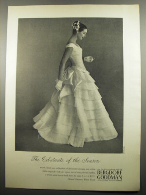 1955 Bergdorf Goodman Debutante Dress Advertisement - Elsa Martinelli