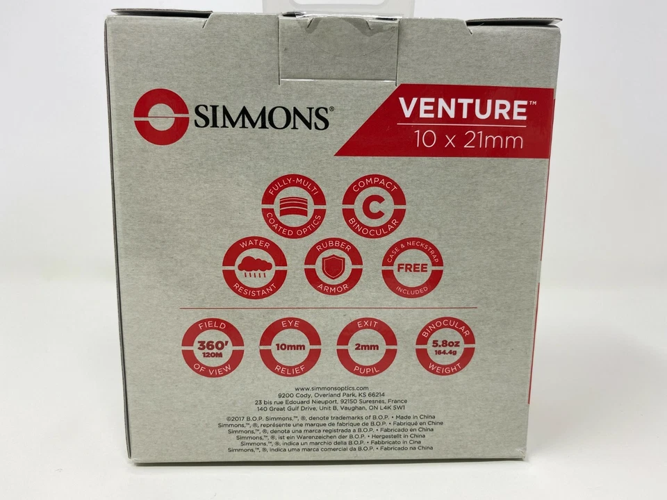 Simmons 10x21mm Venture Roof Prism Weather Resistant Binocular Black 8971021R - Image 4 of 4
