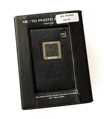 Nexto Photo Storage Memory Card CF SD Backup ND2730 HDD 500GB Leather Case