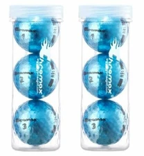 Chromax M5 Metallic High Visibility Blue Golf Balls, 2-Tubes of 3, NEW