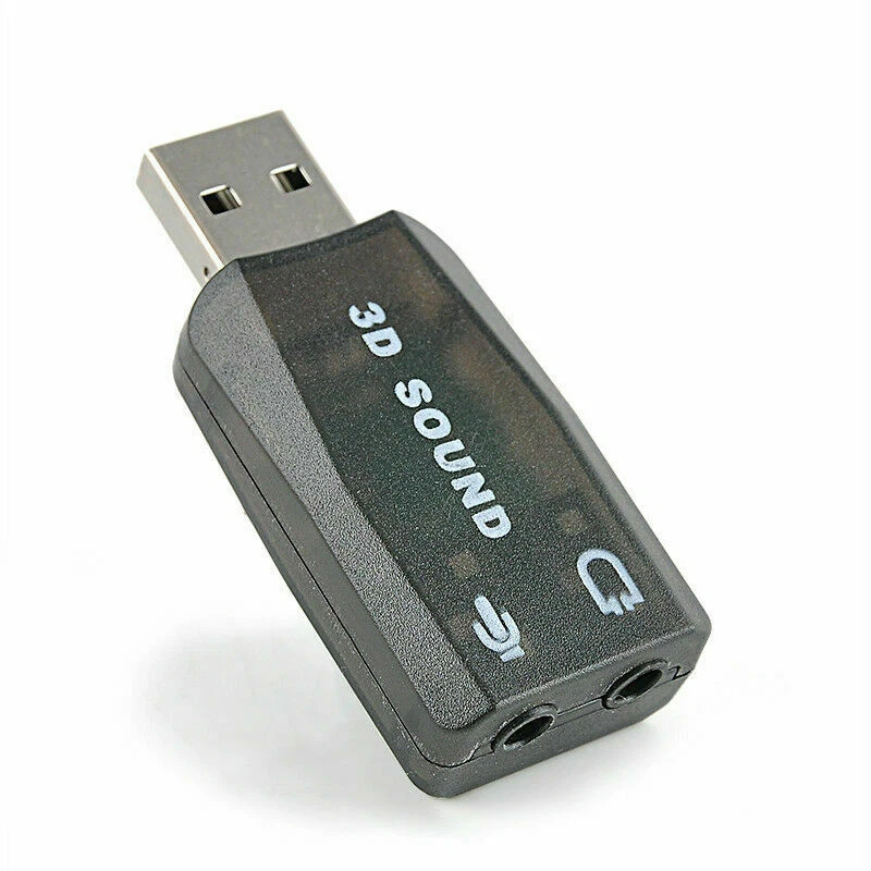 USB 2.0 Sound Card External 5.1 Channel 3D Mic Speaker Virtual Audio PC Adapter - Image 2 of 3