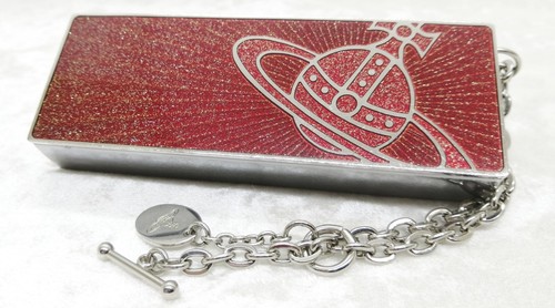 Vivienne Westwood Portable Ashtray Red Glitter Orb Pattern Slide type Box Used - Picture 2 of 15