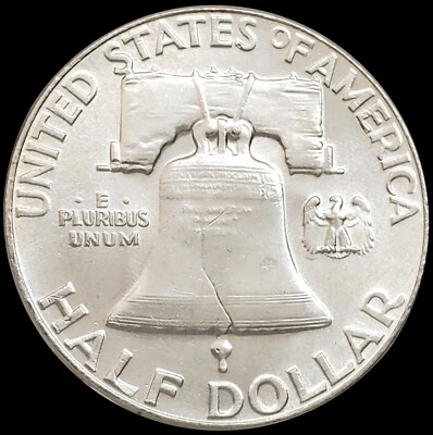 1955 P FRANKLIN HALF DOLLAR SILVER COIN BU/MS FBL BUGS BUNNY TEETH