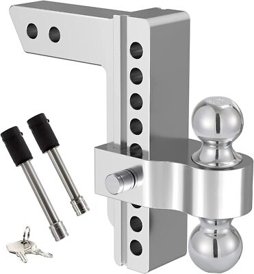 #ad 2.5quot; Receiver 8quot; Drop Rise Adjustable Tow Hitch Dual Ball Mount Trailer 18500 lb $109.99