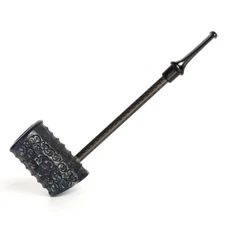 Handmade Briar Pipe Carved Popeye Poker Pipe Rusticated Wood Sailor Tobacco Pipe