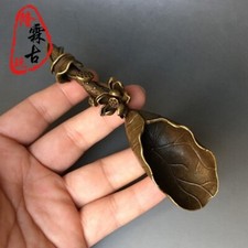 Collectible Antique Chinese Tea Art Faucet Brass Tea Shovel Tea Spoon