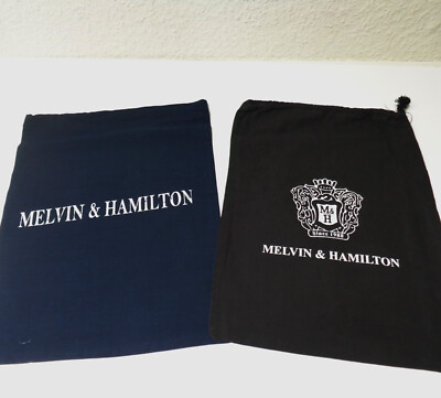 Rarität 2 Schuhbeutel Melvin & Hamilton  blau und schwarz Baumwolle