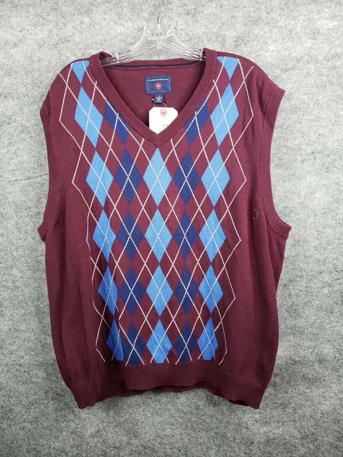 New Saddlebred Argyle Sweater Vest Men 