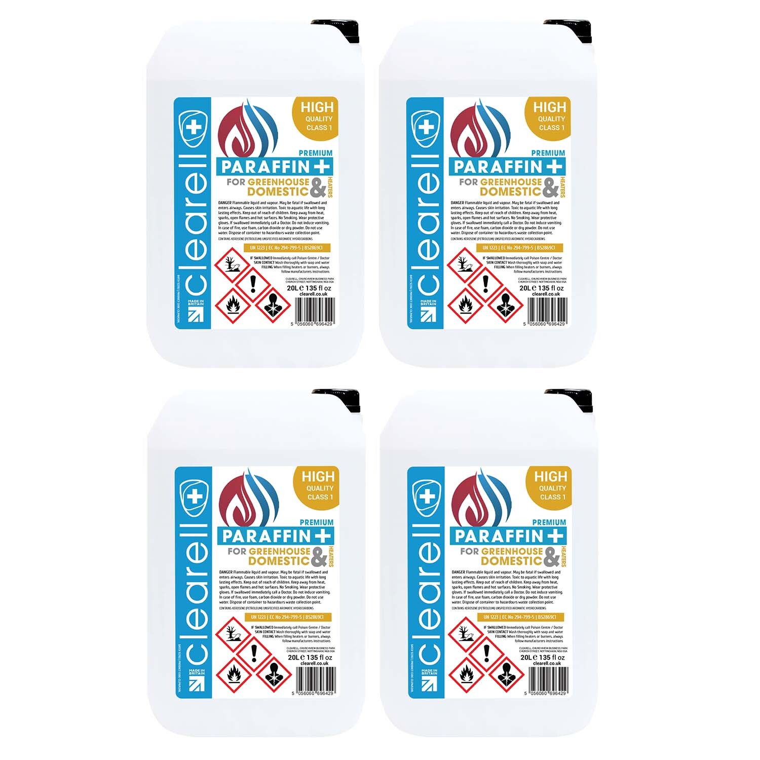 Clearell 20L Premium PARAFFIN Class 1 - Clean Burn - True Blue - 20 ...