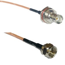 RG316 BNC FEMALE BIG BULKHEAD to F MALE RF Cable Rapid-SHIP LOT