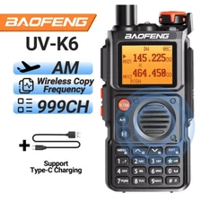 BAOFENG K6 Tri-Band Handheld Ham Radio 5W Two Way Radio UHF/VHF Type-C Charging