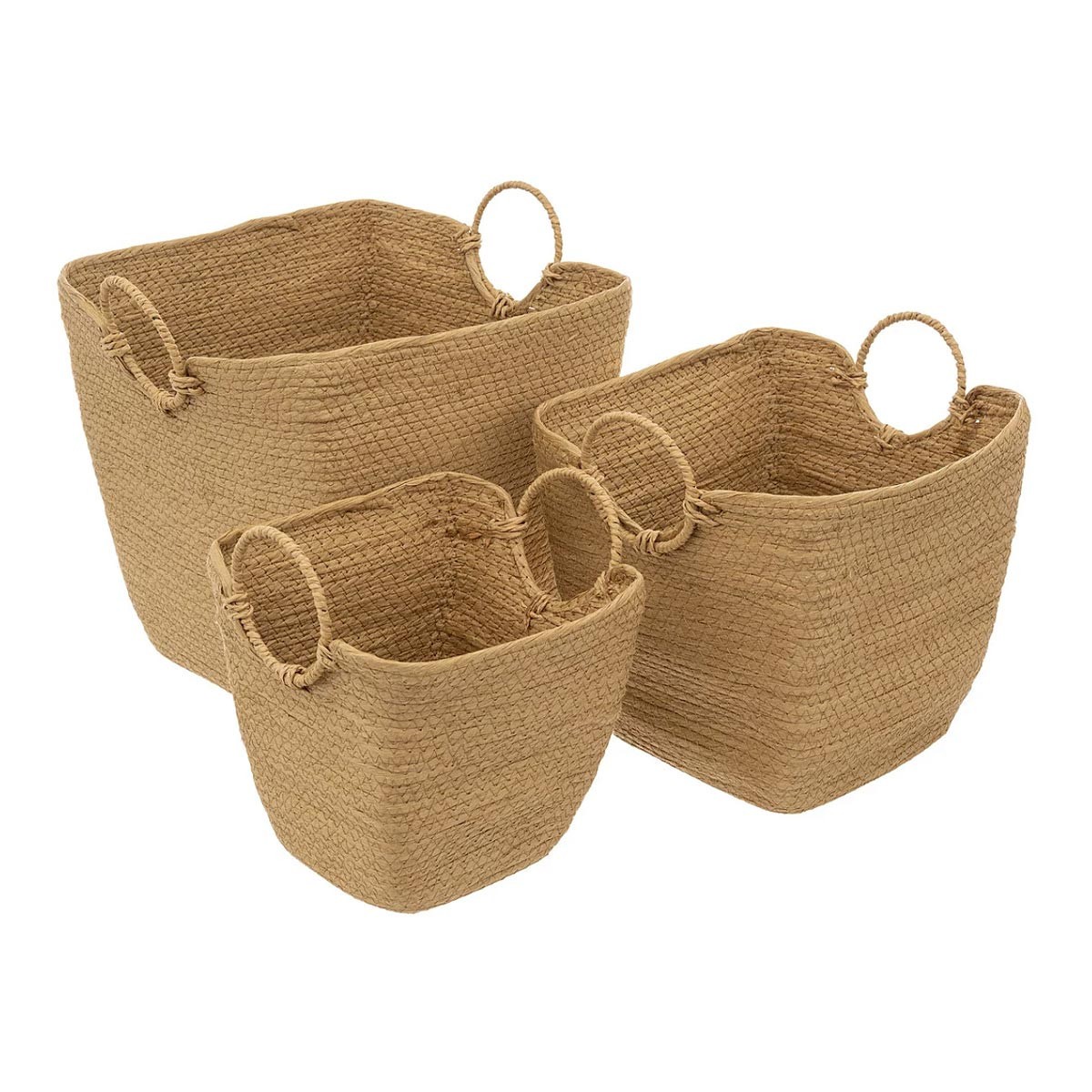 Paniers de rangement Solar en jonc naturel pour organiser le salon et la chambre