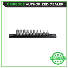 GripEdge Tools DDHAM10S 10 Piece 1/4" Dr Dual Drive Metric RPT Hex Driver Set