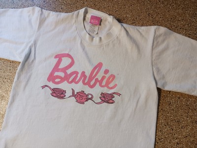 Vintage 1994 Barbie T-Shirt Youth Large Mattel Single Stitch Made In USA Tea Pot