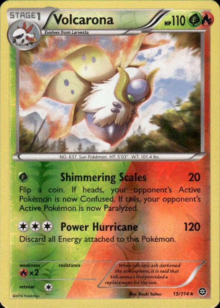 VOLCARONA 15/114 STEAM SIEGE RARE REVERSE HOLO POKEMON KOUKI SAITOU