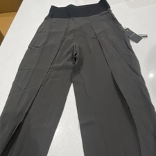 Giorgio Armani Gray Black Pleated Wide-Leg Dress Pants Women Solid