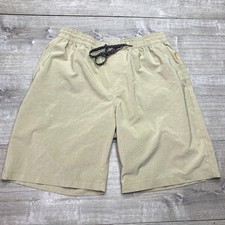 Quiksilver Shorts Waterman Collection Mens Tan Khaki Elastic Waist Drawstring