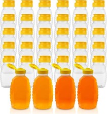 30 Pack Plastic Honey Jar Clear 5 oz Empty Squeeze Honey Bottles with Flip Lid,