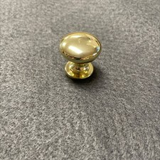  5 Pack 1 inch Classic Knob with Wide Base Polished Brass
