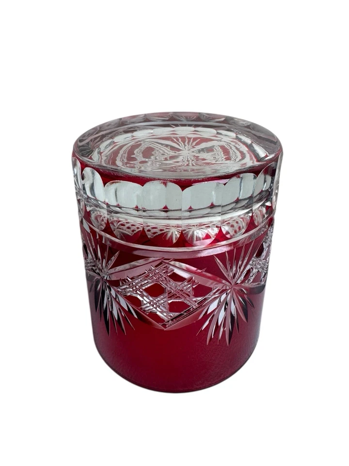 Juego de 4 vasos rojos Pottery Barn corte antiguo doble antiguo Foto 4 de 4