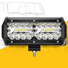 12V LED Light Bar Pod Lights: 7 Inch Off Road Light Bar for 1PACK WHITE