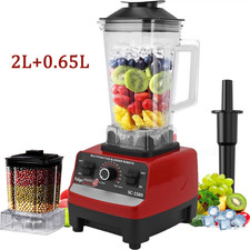 Commercial Food Blender+2x Cups Processor Juicer Smoothie Crusher Home Ice Mixer