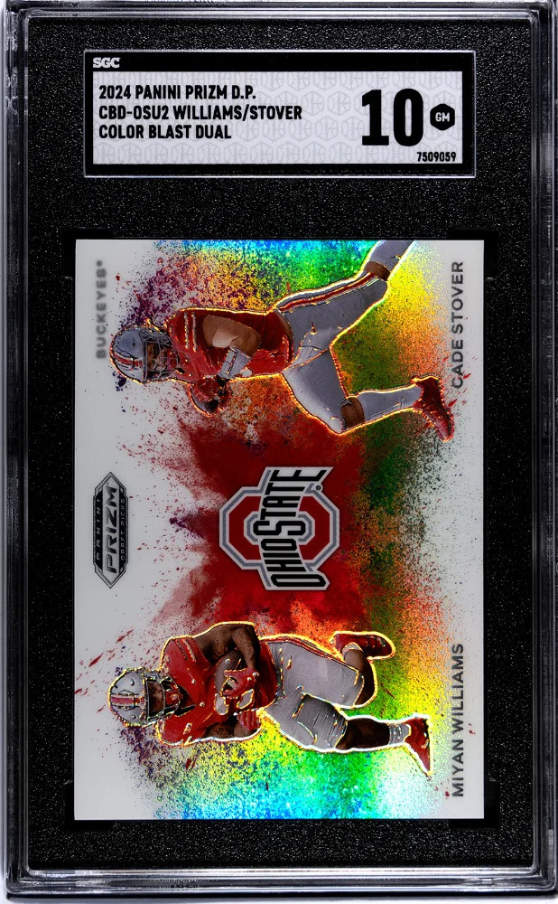 Miyan Williams / Cade Stover 2024 Prizm Draft Color Blast Ohio State SGC 10
