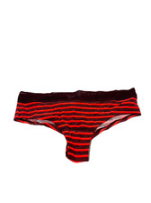 Victoria's Secret PINK Mesh Trim Cotton Cheekster Panty Coral/Ruby Stripe