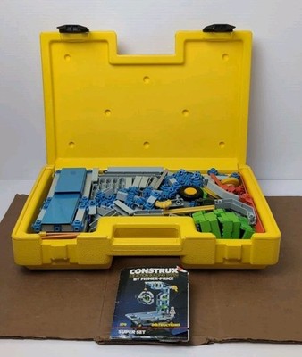 CONSTRUX FISHER-PRICE Action Building System 579 W/ Yellow Case See Description 