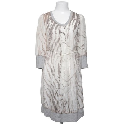 Dranella, Kleid, Größe: 38, Weiß/Grau, Acetat/Baumwolle/Seide, Zebra, Damen #bij