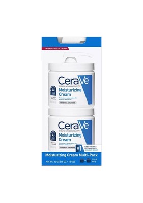CeraVe Moisturizing Cream Interchangeable Multi-Pack, 16 oz Jar with Pump + 16 o