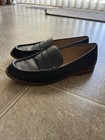 J Crew Shoes Women Sz 8.5 Black Faux Leather Penny Loafers Casual Slip On BW276 — photo 2