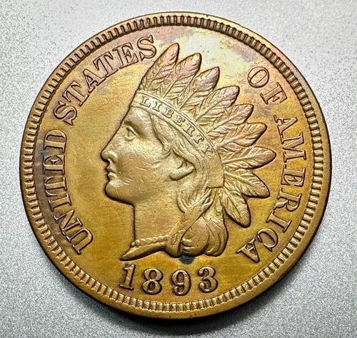 1893  INDIAN CENT AU DETAILS   #1780