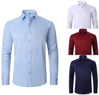 Men's Shirts Casual Slim Fit Smart Business Shirt Long Sleeve for Men Adult UK
