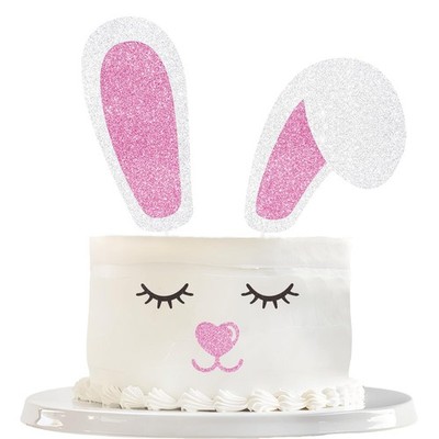 Easter Bunny Cake Topper With Eyes&Nose, Bunny Ears Cake Topper, Easter Theme...