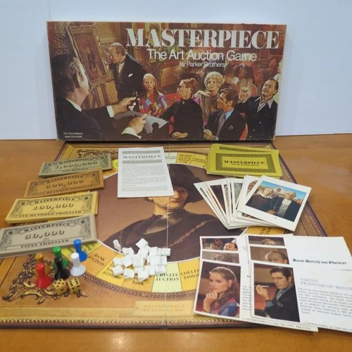 Vintage Masterpiece The Art Auction Board Game 1970 Complete Parker Brothers.