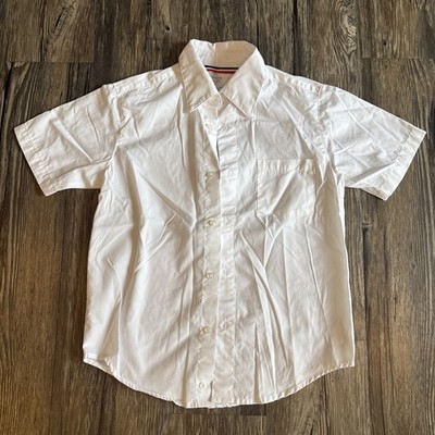 French Toast Boys Size 10 White Oxford Uniform Shirt Button Down