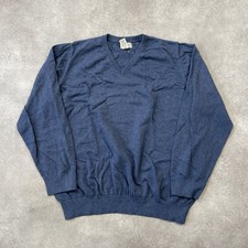 L.L.Bean Jumper Mens XL Cotton Cashmere V-Neck Pullover Sweater, Navy