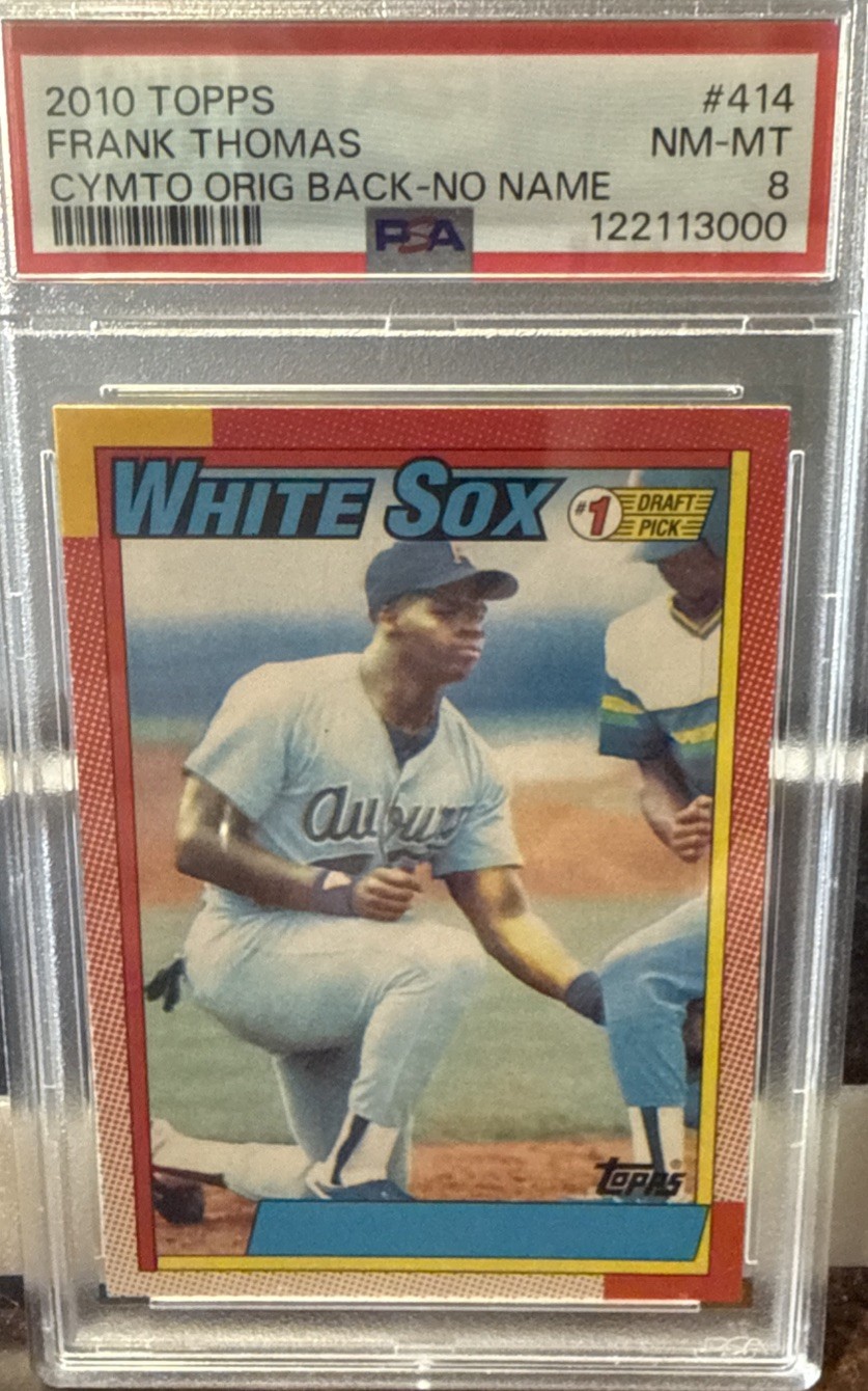 2010 Topps Frank Thomas No Name PSA 8 NM-MT Original Back CYMTO NNOF Graded #414