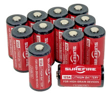 12-PACK GENUINE OEM SUREFIRE 123A LITHIUM BATTERIES for HIGH-DRAIN DEVICES 3V