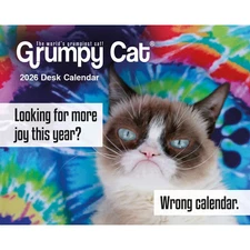 Carousel Calendars,  Grumpy Cat 2026 Desk Calendar, 12'' X 12'', 16-Month Calend