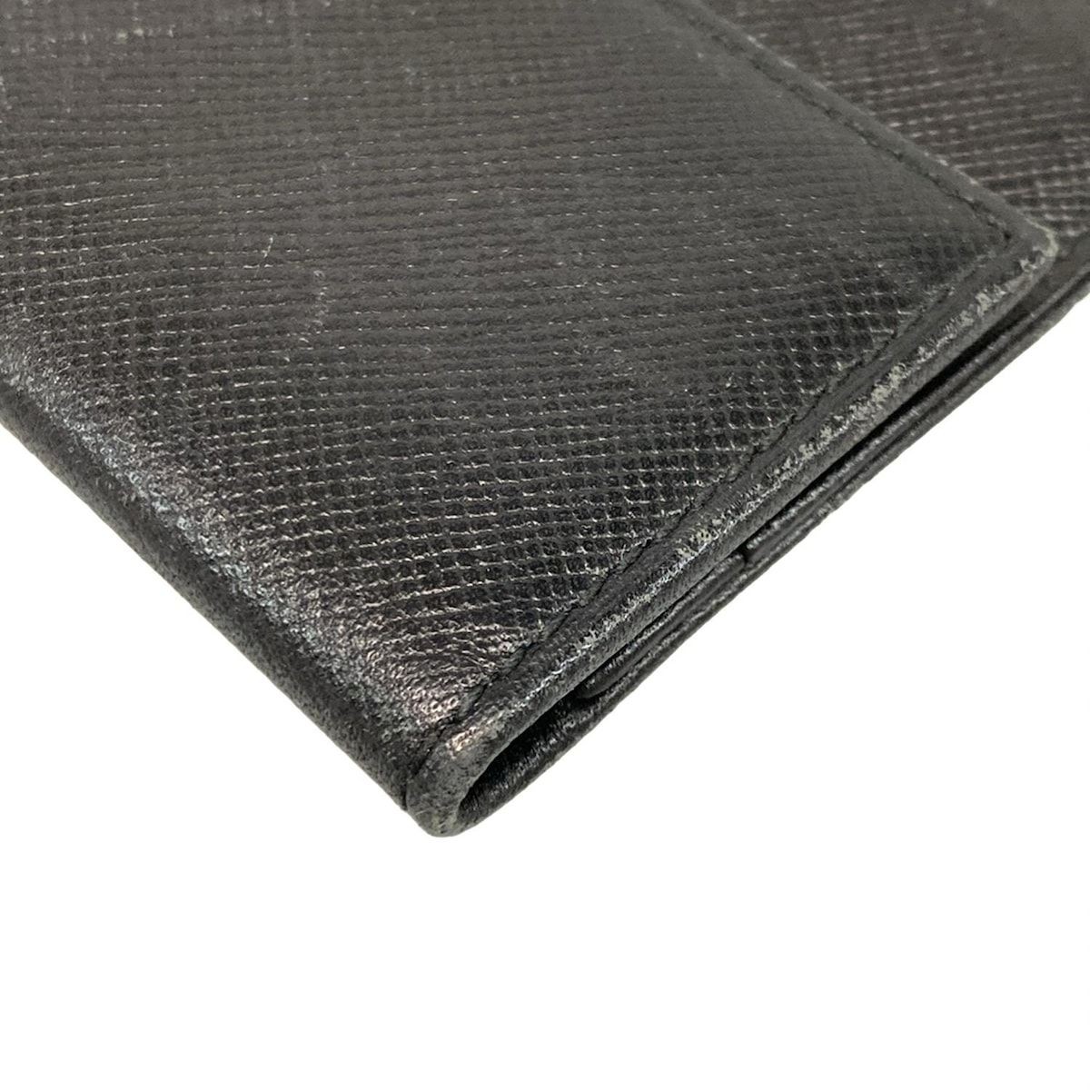 Prada Black Leather Card Case Unisex Compact Wallet thumbnail 5