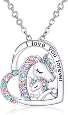 Lucky Unicorn Necklace to Girls, I Love You Gifts for Daughter Granddaughter Nie
