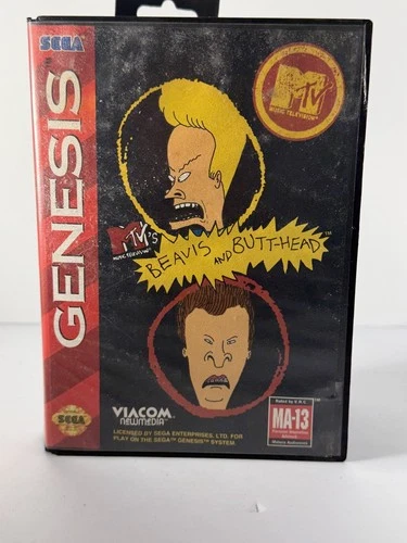 eavis and Butt-Head Sega Genesis 1994 CIB Poster & Reg Card Complete Tested