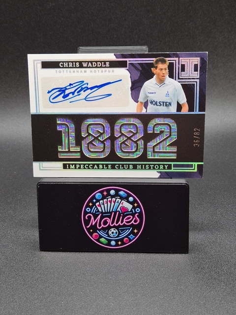 2023-24 Chris Waddle /82 Auto Panini Impeccable Autograph 1882 Spurs