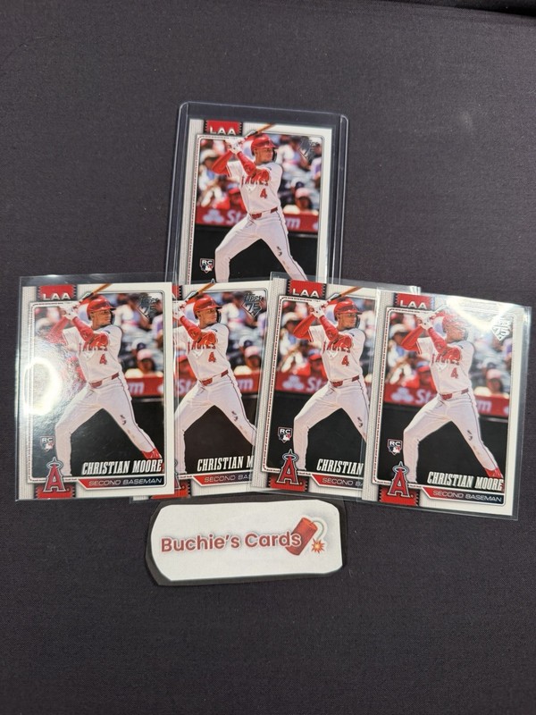 2026 Topps Christian Moore LOT OF 5 CARDS#147 Los Angeles Angels RC