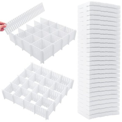 40 Pcs Plastic DIY Grid Drawer Divider Household Necessities Storage Thickeni...