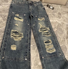 True Religion Carpenter Baggy Jeans Women s D...