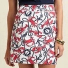 Vineyard Vines EUC Women's Nautical Lobster Crab Print Skirt Size 6