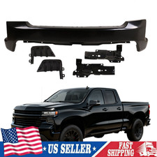 Front Bumper Face Bar Black Compatible with 2019-2021 Chevy Silverado 1500
